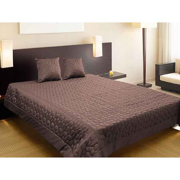 Přehoz na postel 170x210 Oriental hnědý prošívaný orientální vzor