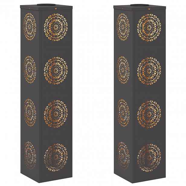 vidaXL Solární LED Cestovní Světlo 2 ks Teplá bílá 18 x 18 x 80 cm