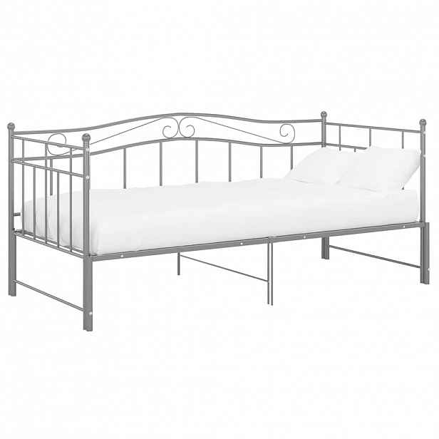 vidaXL Rám vysouvací postele/pohovky šedý kovový 90 x 200 cm