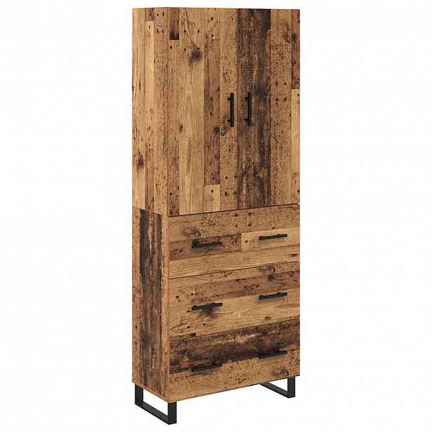 vidaXL Vysoký bufet 2 ks Staré dřevo 69,5 x 34 x 180 cm