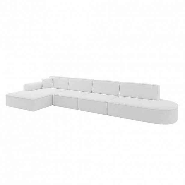 ALTDECOR ROHOVÁ SEDAČKA s otomanem vlevo IREA-L3-v3 – 412 x 165 x 77 cm, bílá