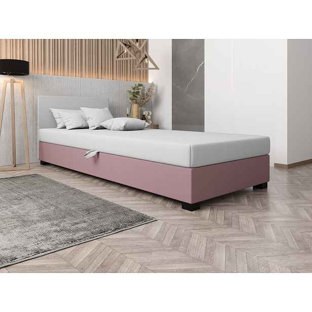 Čalouněná postel 120x195 HEIDI 1 - růžová / bílá