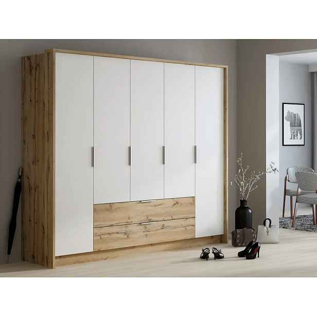 Casarredo Šatní skříň VALTURA 255 - dub wotan/bílá