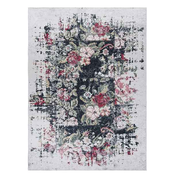 Kusový koberec ANDRE Flowers 1816D, 160x220, černobílá, chodba / předsíň, Dywany Łuszczów