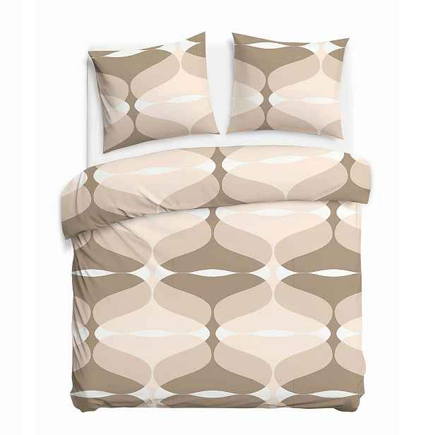 Povlečení bavlněné 180x200 Geometrie béžová hnědá 71514/1 Cottonlove