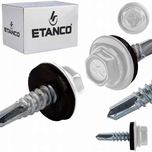 Samovrtné šrouby do kovu 3 mm 4,8 x 19 mm Ral 9010 250 ks Etanco GT3 Z14