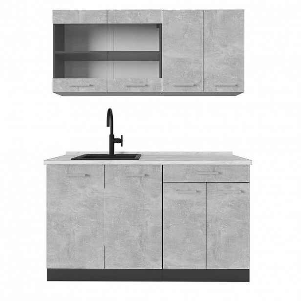 Vicco JEDNOTKOVÁ KUCHYNĚ R-Line Beton 140 cm , PD Mramor