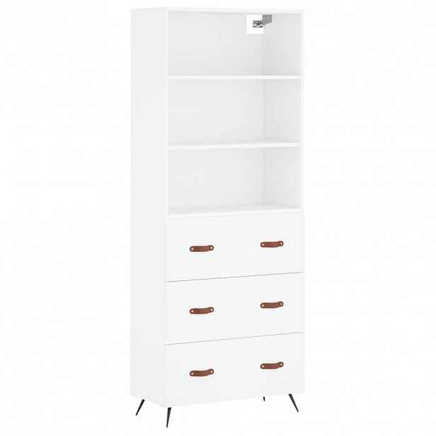 vidaXL Skříň highboard bílá 69,5 x 34 x 180 cm kompozitní dřevo