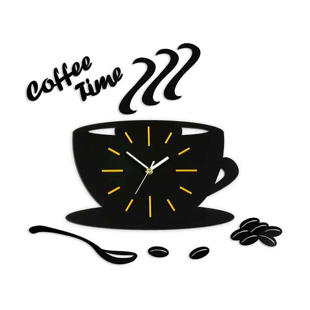 ModernClock Nástěnné hodiny Satin cup černo-žluté