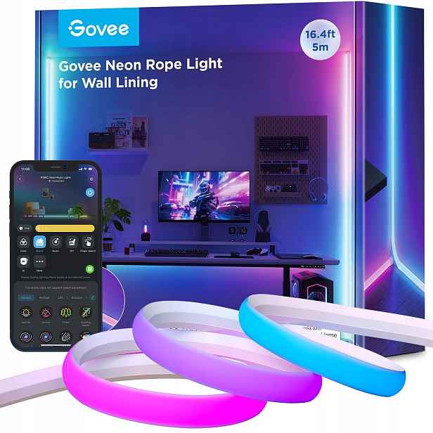 Neonová Led páska Govee Rgbic 5 m pro lišty Matter Alexa Google
