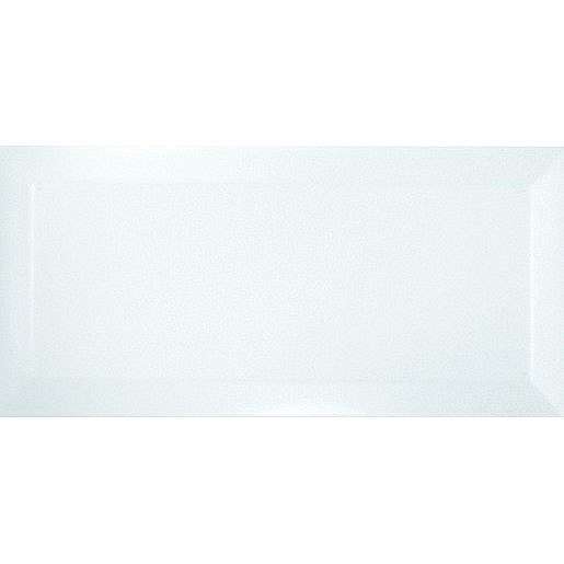 Obklad Ribesalbes Chic Colors blanco bisel 10x20 cm lesk CHICC1346