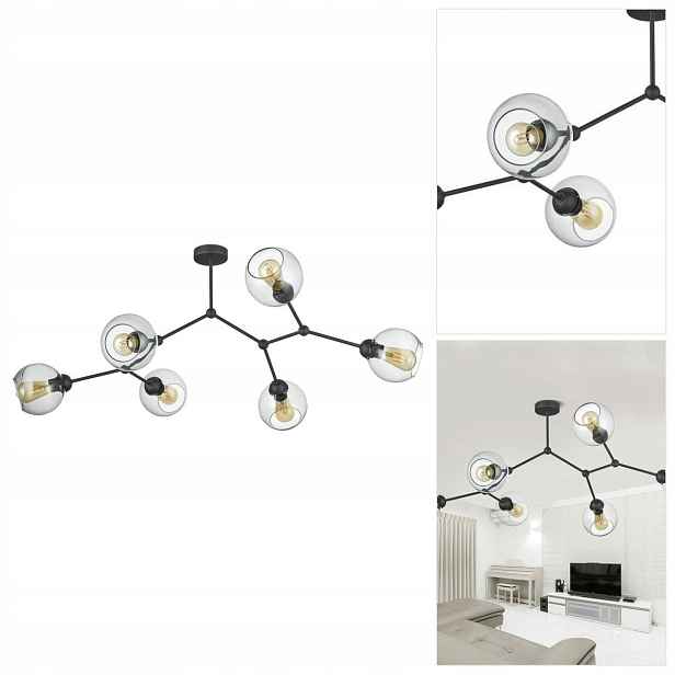 Stropní svítidlo Fairy černá loftová, expresivní forma v obývacím pokoji Tk Lighting