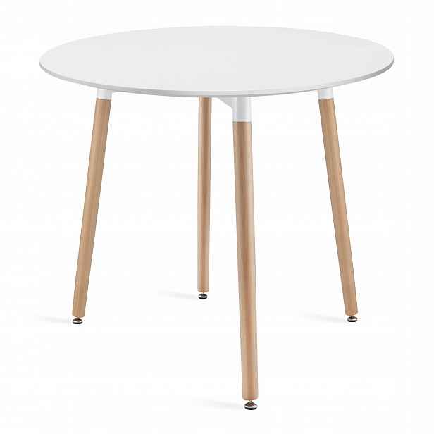 Stůl Kulatý 80 cm Bílý skandinávský stůl do obývacího pokoje Kuchyně Jídelna Bistro