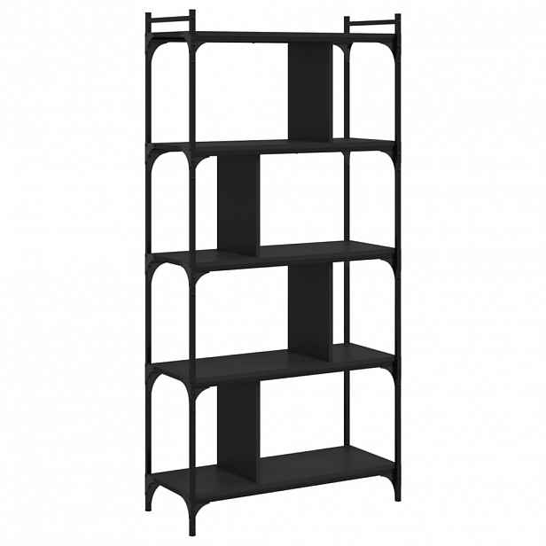 vidaXL Knihovna s 5 policemi černá 76 x 32 x 158 cm kompozitní dřevo