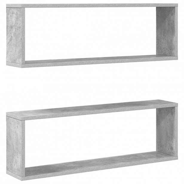 vidaXL Nástěnné obdélníkové police 2 ks betonově šedé 80x15x26,5 cm