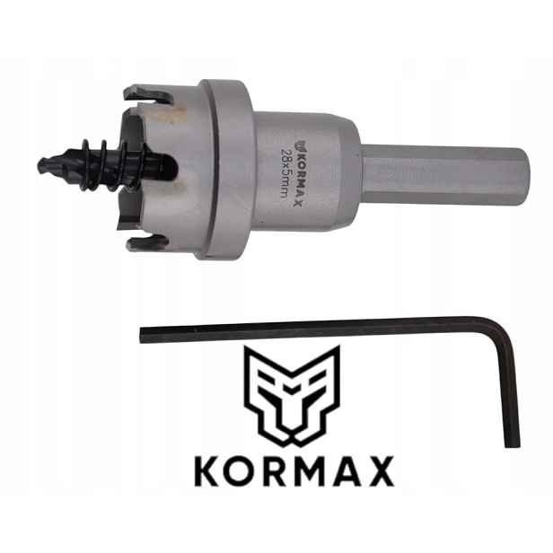 Děrovací Korunkový Vrták na kov 28 mm x 5 mm Tct karbidový jádrový vrták krátký Hd