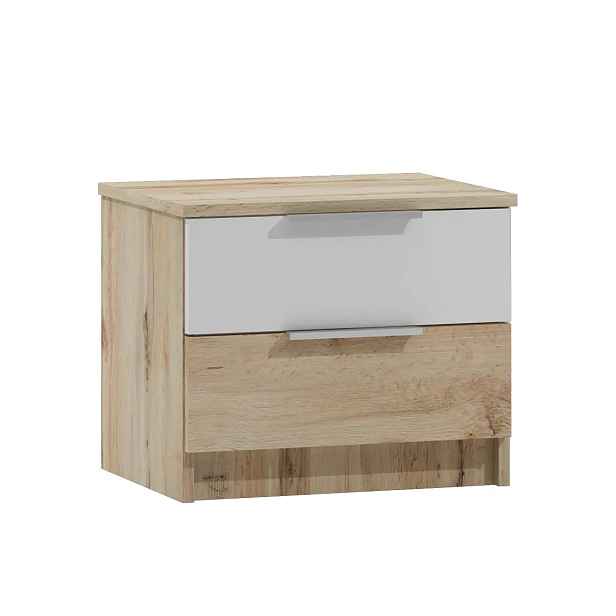 Casarredo Noční stolek 2S VALTURA - dub wotan/bílá