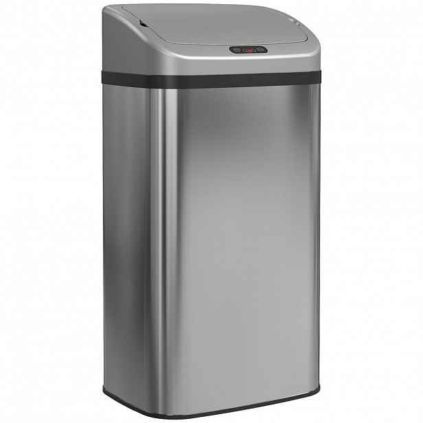 HOMCOM KOŠ se senzorem 48 l Nerezový koš s automatickým zavíráním