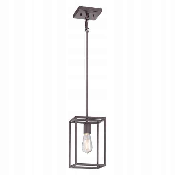 Industriální hnědá závěsná lampa do obývacího pokoje jídelny nad stůl a ostrov Quoizel