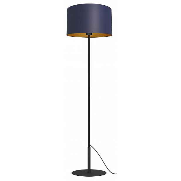 Stojací podlahová lampa Arden Modrá Zlatá Abažur 1xE27 150 cm klasická