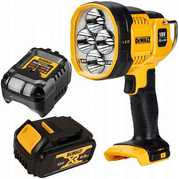 Akumulátorová Led svítilna 18V 500/1500lm DeWALT DCL043 1x4Ah nabíječka