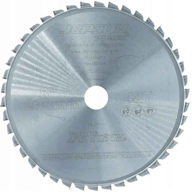 Kotoučová pila, pilový kotouč 203x25,4x1,9 mm 42Z pro ocel Jepson Power