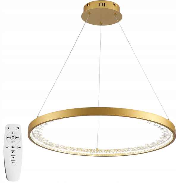 stropní svítidlo Led Stropní Svítidlo Závěsný Lustr ring 60 cm Dálkový Ovladač zlatý