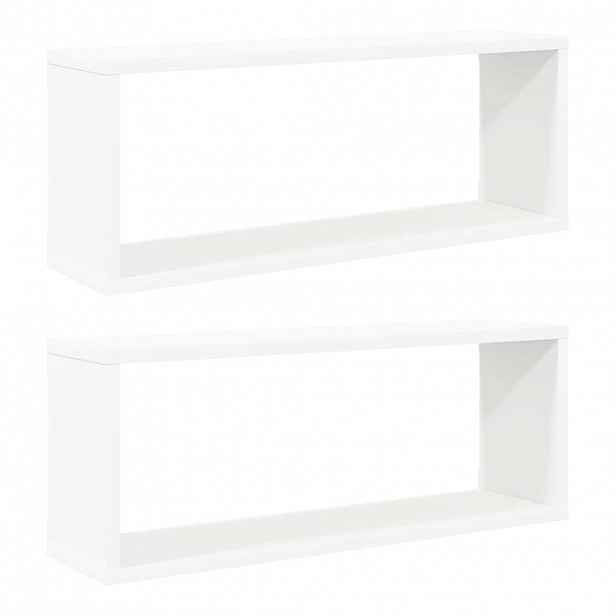 vidaXL Nástěnné obdélníkové police 2 ks bílé 60 x 15 x 23 cm kompozit