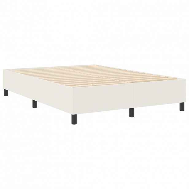 vidaXL Rám platformy Krémová 160 x 200 cm Žebrovaná látka
