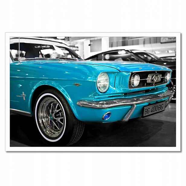 Plakáty v rámu 60x40 Tyrkysový Ford Mustang