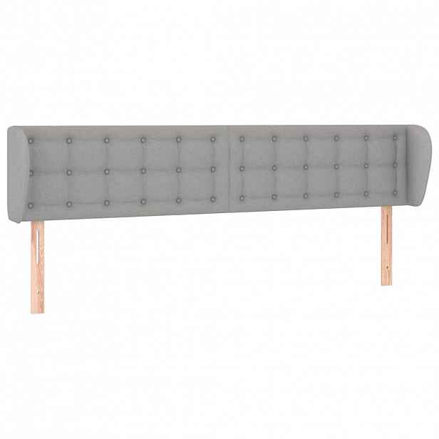 vidaXL Čelo postele typu ušák světle šedé 203x23x78/88 cm textil