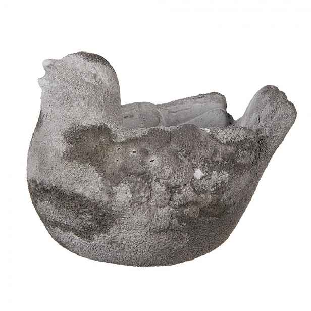 Dekorace cementový antik květináč ptáček - 18*12*13 cm Clayre & Eef