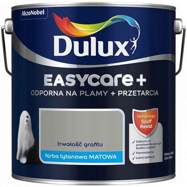 Dulux Barva Latexová Barva Easycare+ 2,5L Trvanlivost Grafitu