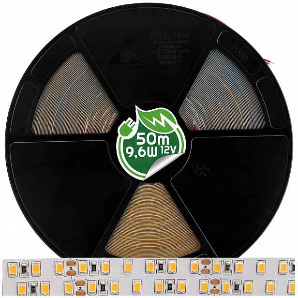 Led pásek 9,6W/1m 12V Role 50m 480W Smd 2835 pro osvětlení nábytku 3 barvy