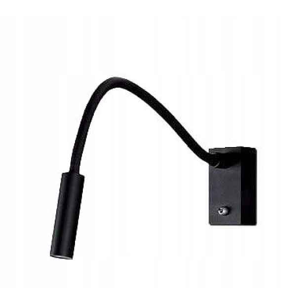 Maxlight Rider Led nástěnné svítidlo 3W černé, nastavitelné pro čtení, 3000K
