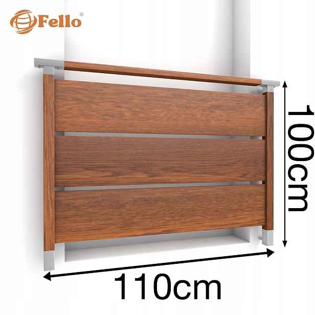 Solid Max Francouzský balkon 110 cm Zábradlí Dřevo