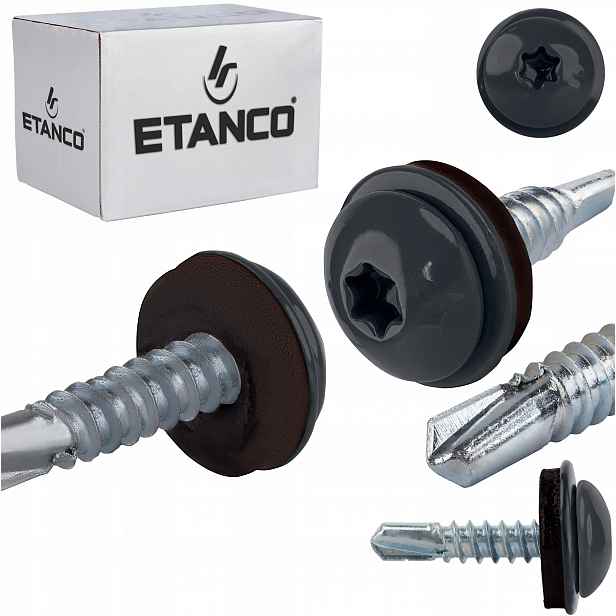 Šrouby do kovu Torx 3 mm 4,8x22 mm Ral 7016 250 ks Etanco GT3 Ph Z14