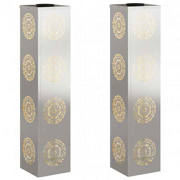 vidaXL Solární LED Cestovní Světlo 2 ks Teplá bílá 18 x 18 x 80 cm