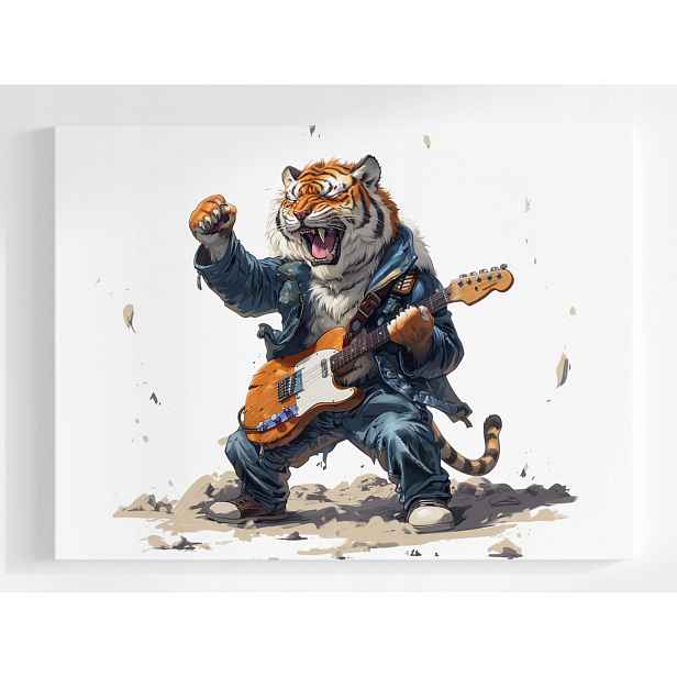Plakát Tygr Kytarista Hudba Rock And Roll Metal 100x75