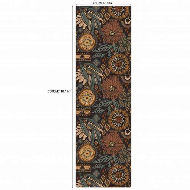 TEMU Jedna role samolepicí tapety o rozměrech 17,7 palců x 6,5/9,8 stop s bohémským vintage květinovým designem. Tato odlepovací, voděodolná a