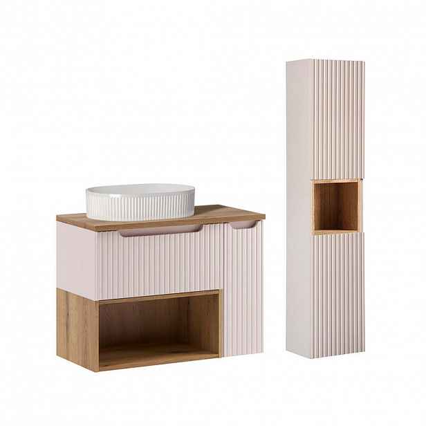 Petits-meubles KOUPELNOVÝ NÁBYTEK 80.4cm Riva 2er-Set Kašmír