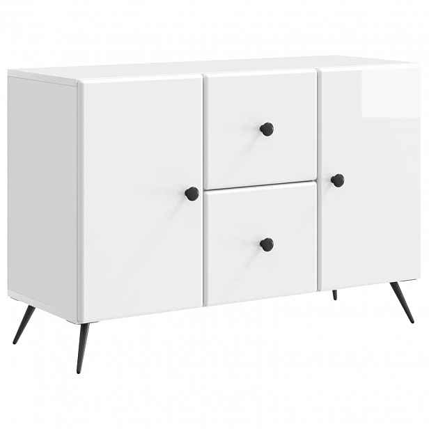 vidaXL Servírovací skříň Bílá s vysokým leskem 89 x 34,5 x 60 cm