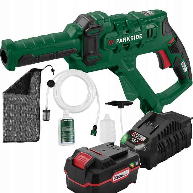 Akumulátorová tlaková myčka Parkside Pdra 20V akumulátor 4Ah Komplet