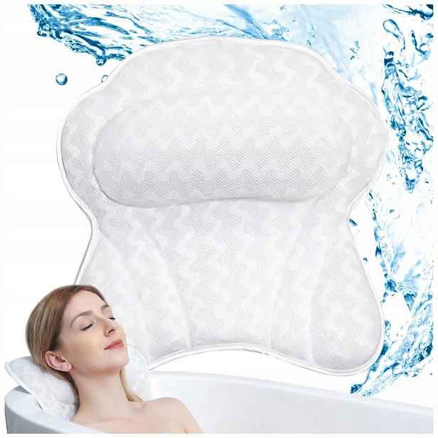 Ergonomický Polštář do koupele vany s přísavky Spa ze síťoviny a houbičky