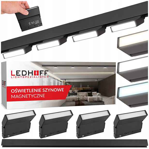 Led magnetická lišta 4x lineární lampa Stmívatelná 6W Regulace úhlu M20