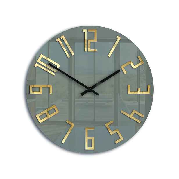 ModernClock Nástěnné hodiny Slim 32 cm zlaté/šedé