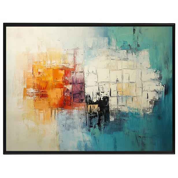 Plakát Rámeček Hliníkový Barevný Abstraktní Geometrický Minimalistický 80x60