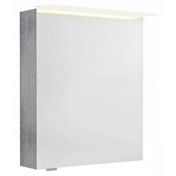 Sapho Linex - Zrcadlová skříňka s LED osvětlením 60x70x15 cm, P/L, dub stříbrný LX060-0011