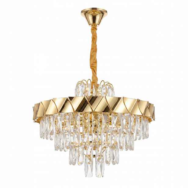Závěsné Stropní Svítidlo Zlatá S Krystaly Glamour 50 cm 6xE14