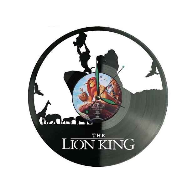Lví král Dárek Originální dekorace do domu Hodiny z vinylové desky